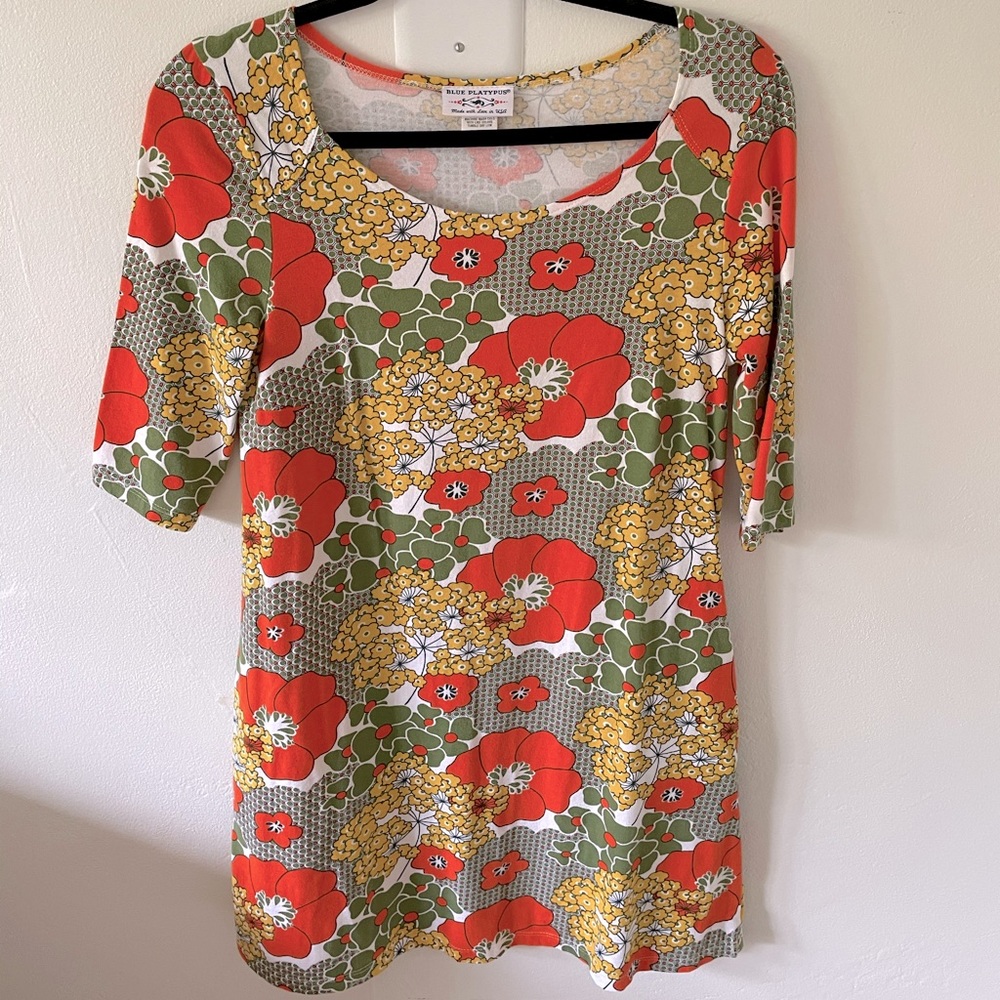 Unique Vintage 60s Retro Floral Dress